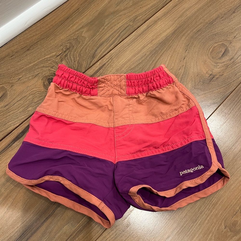 Patagonia Kid’s Colorblock Shorts - Pink, Orange, Purple